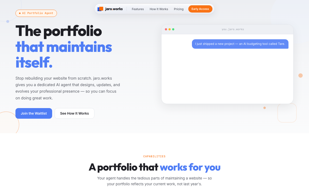Jaro AI portfolio agent